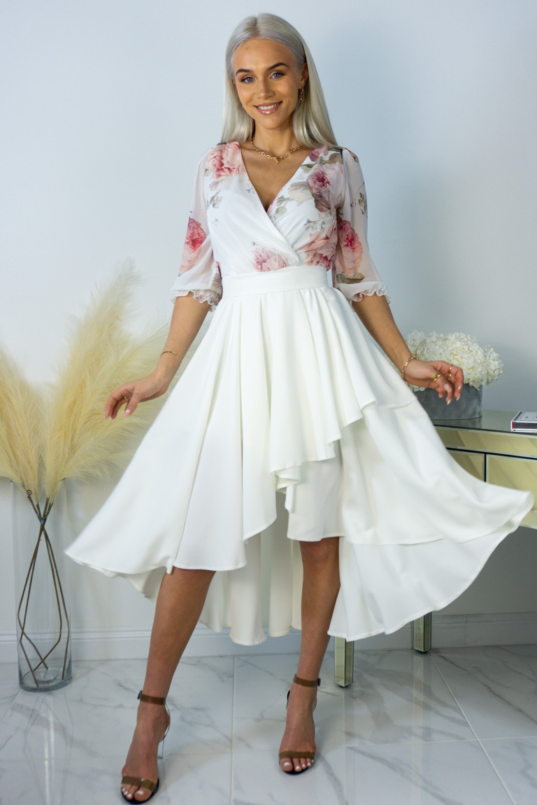 Valge asümmeetriline kleit Adeelia 