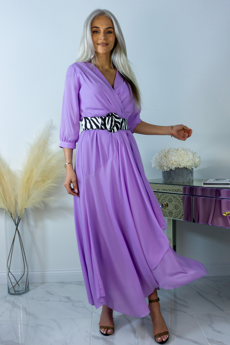 Lilac wrap maxi dress Rihanna