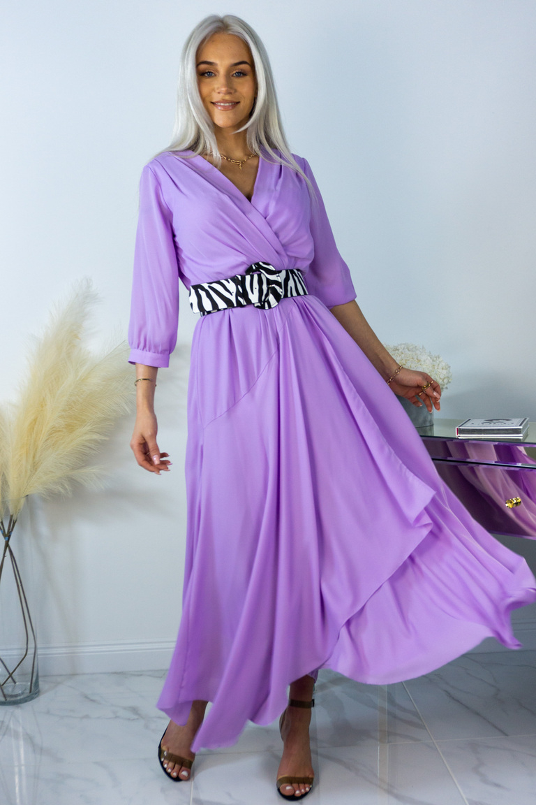 Lilac wrap maxi dress Rihanna