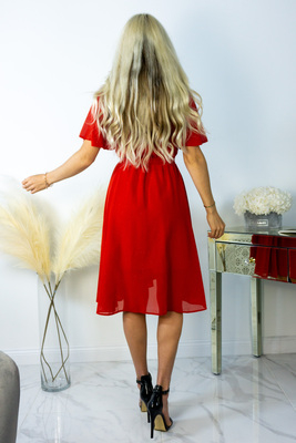 Punane sädelev liblikavarrrukatega kleit Paris