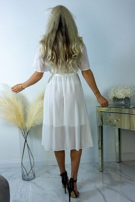Valge liblikavarrrukatega kleit Paris