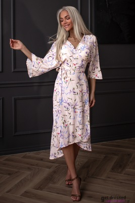 Beez lillelise mustriga kimono stiilis kleit 