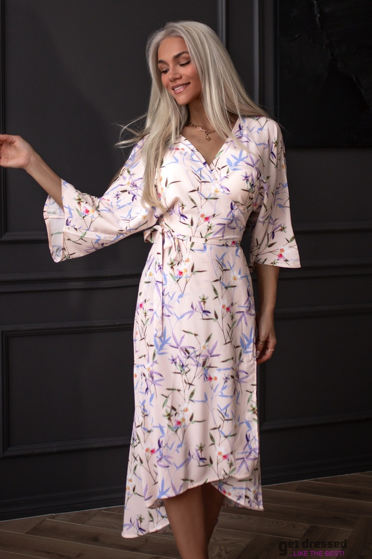 Beez lillelise mustriga kimono stiilis kleit 