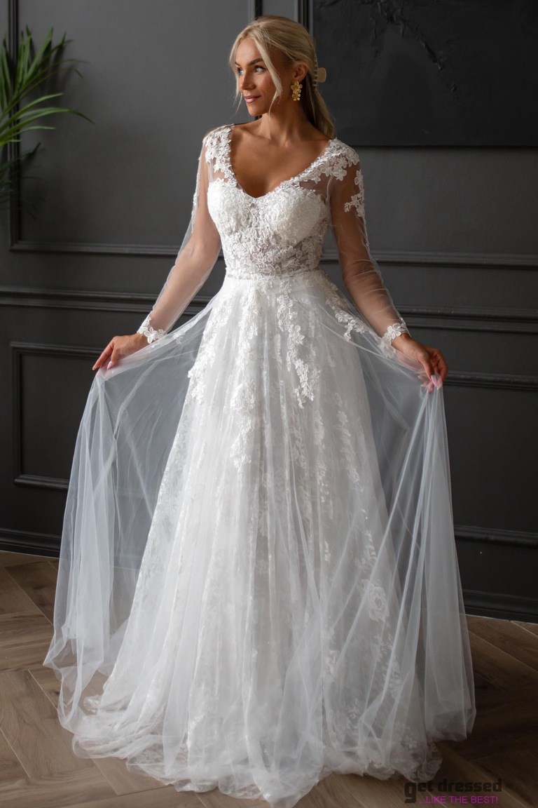 Valge pulmakleit Alexis