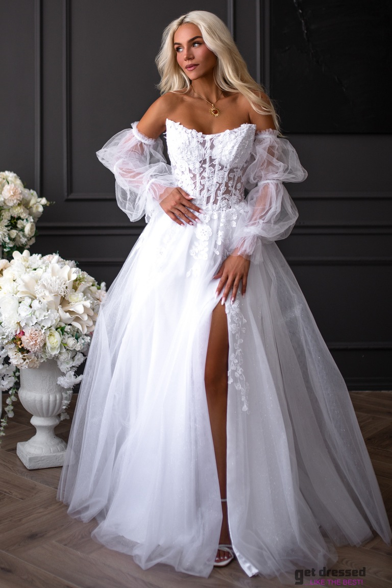 Valge pulmakleit Teresa