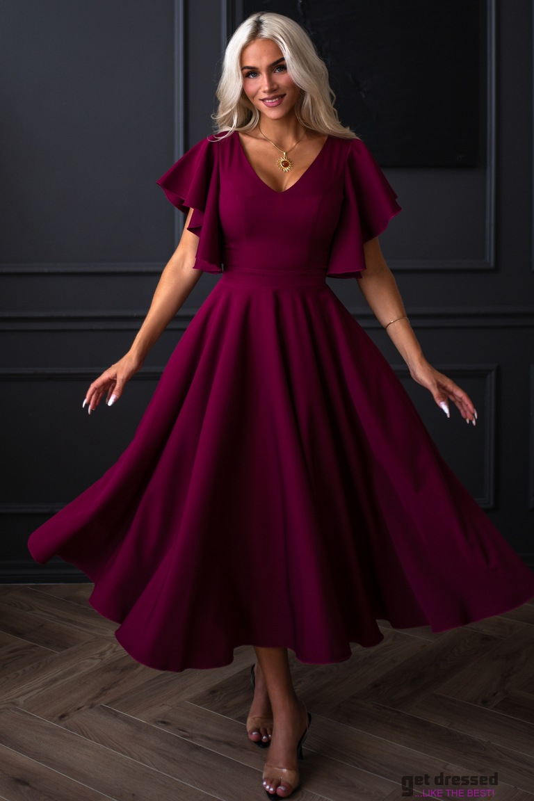 Tumepunane midikleit Loreen