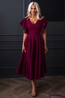 Tumepunane midikleit Loreen