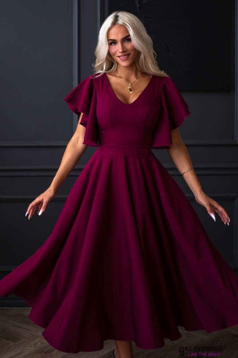 Tumepunane midikleit Loreen