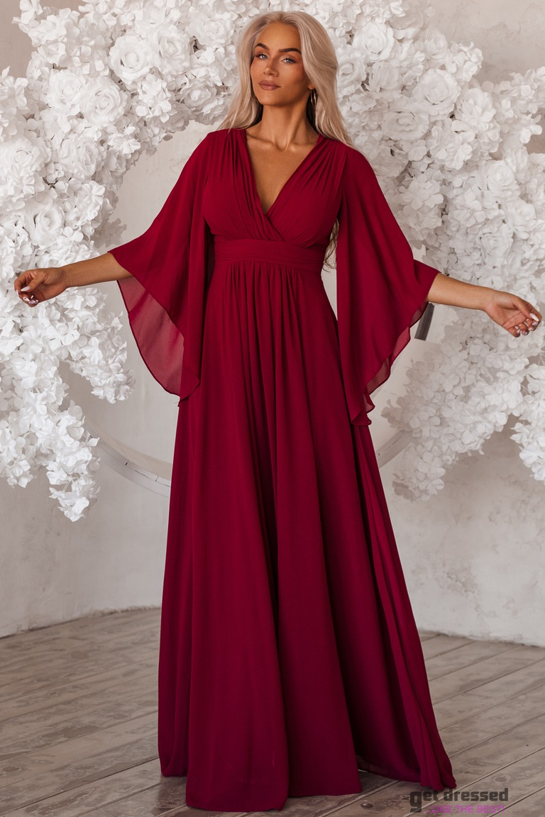 Tumepunane liblikavarrukatega maksikleit Sloane