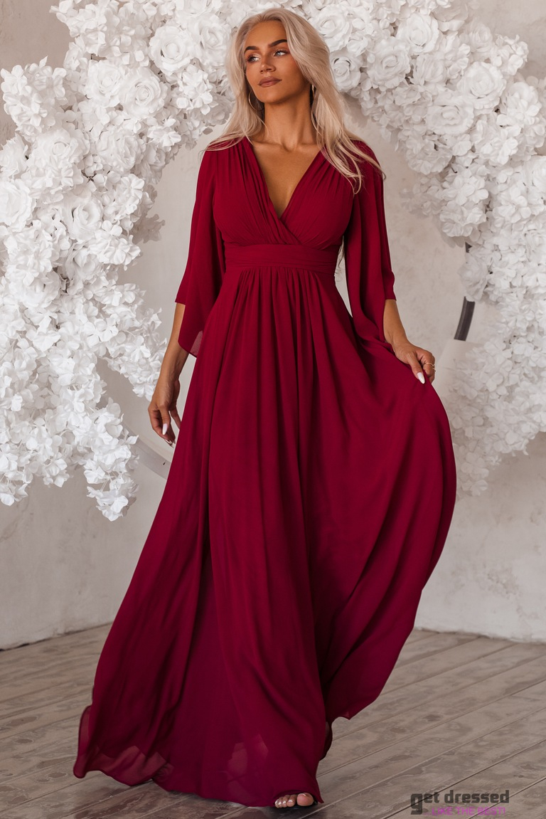 Tumepunane liblikavarrukatega maksikleit Sloane