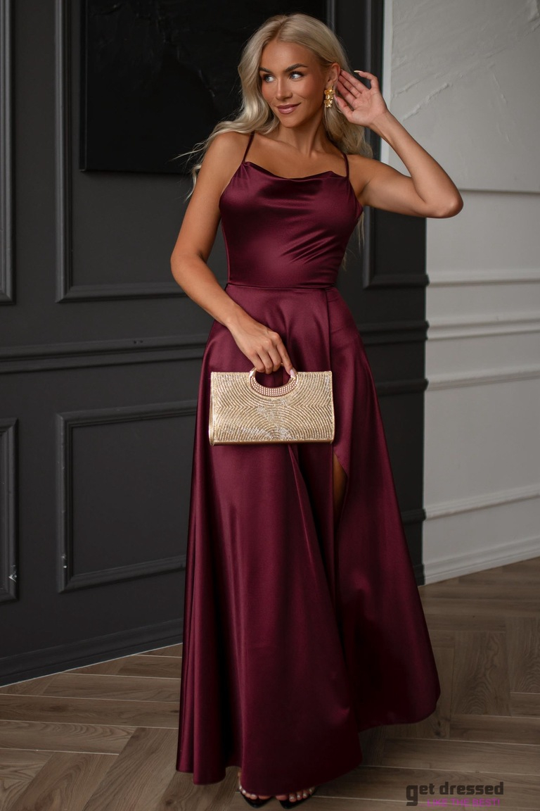 Burgundy red maxi dress Summer