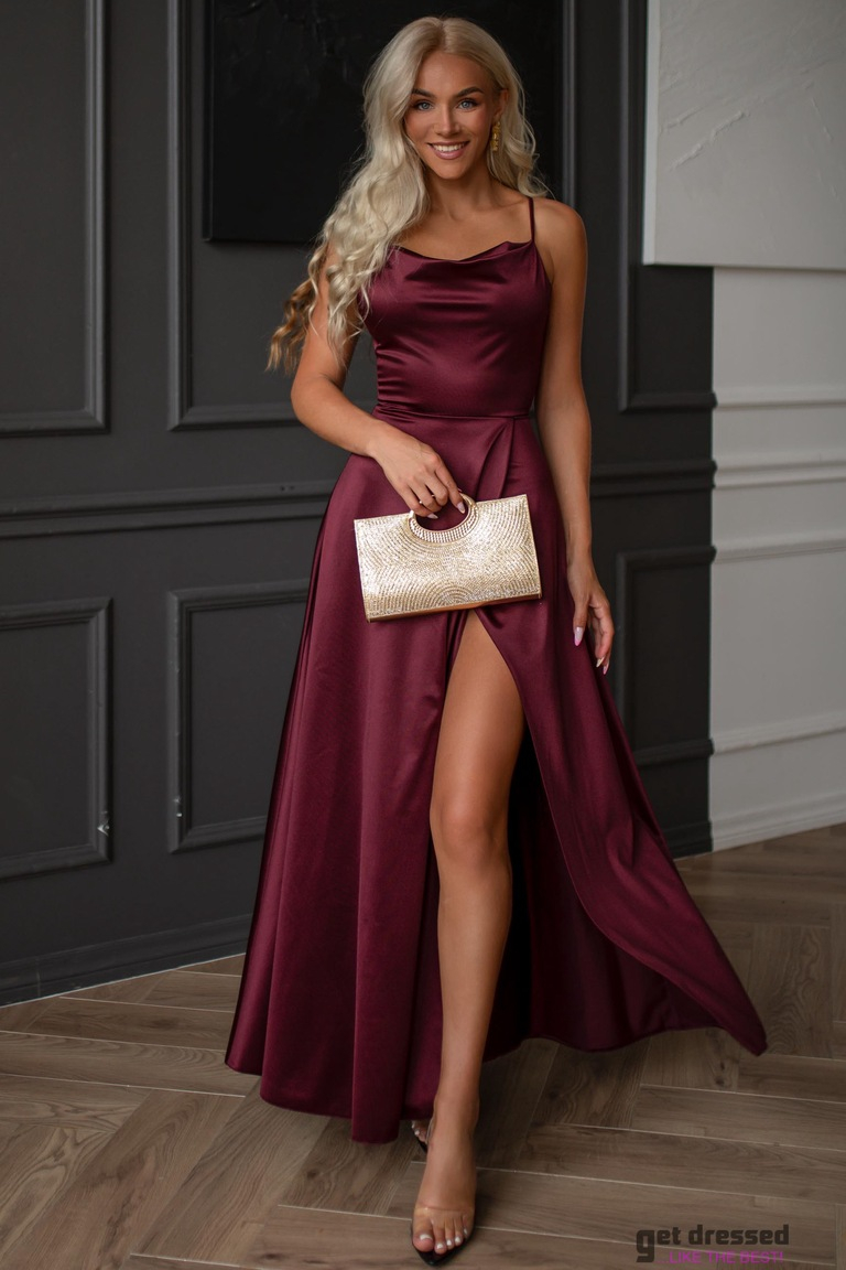 Burgundy red maxi dress Summer