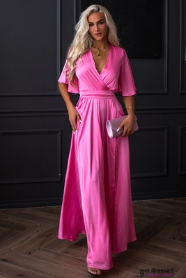 Roosa satiinist maksikleit Zeynep