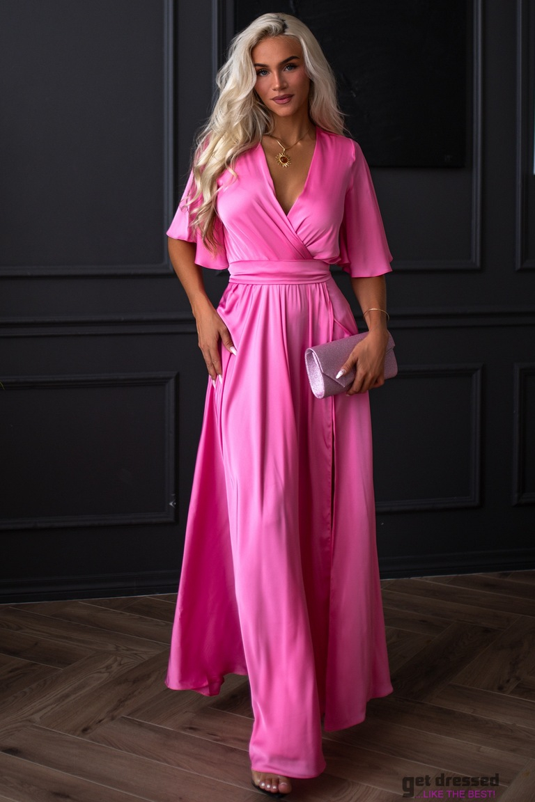 Roosa satiinist maksikleit Zeynep