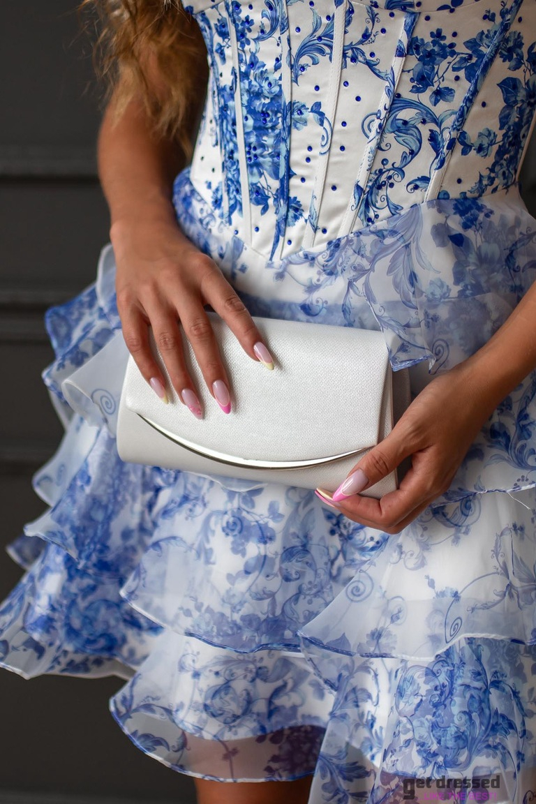 White sparkle clutch bag