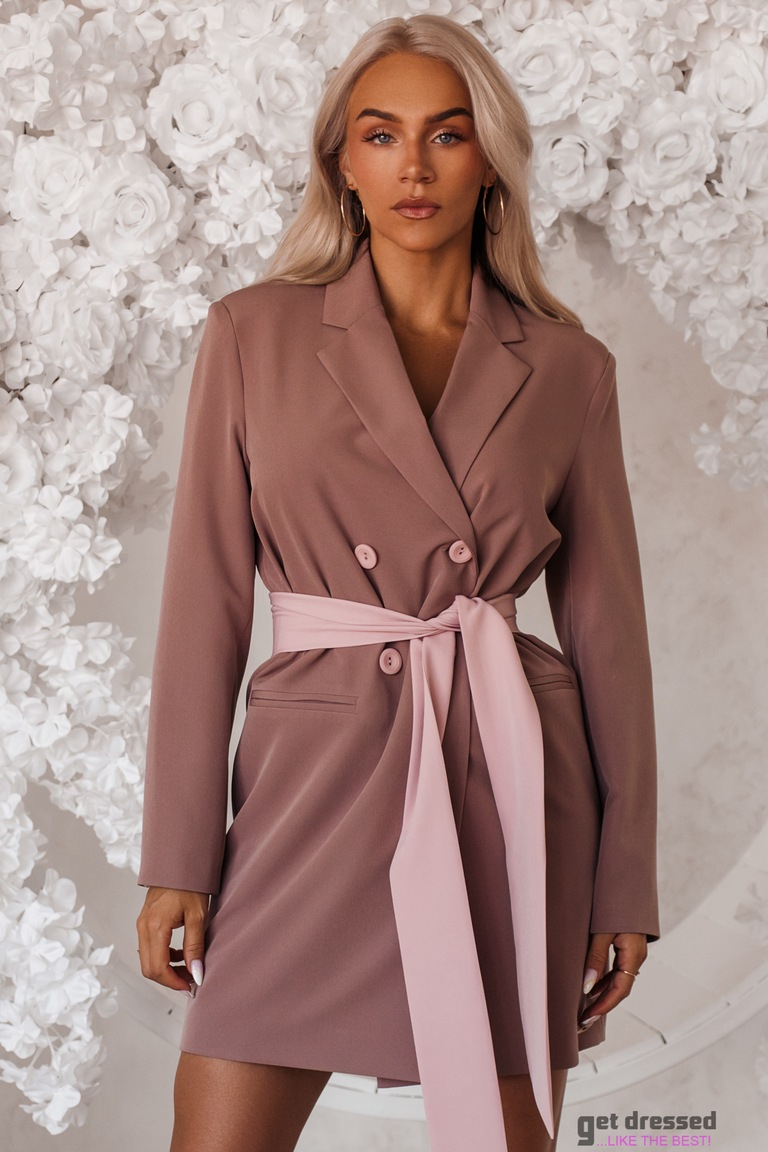 Mocca roosaka vööga bleiserkleit