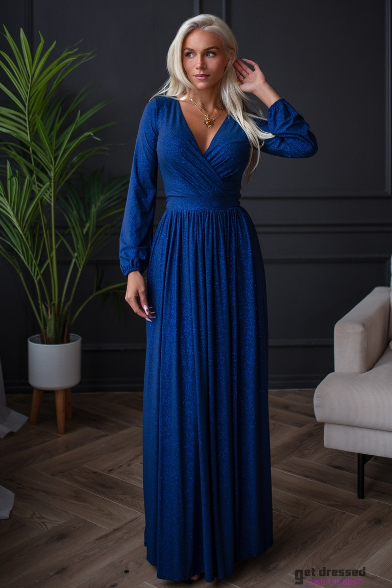 Navy blue glitter maxi dress Julianne