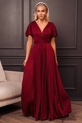 Tumepunane sädelev maksikleit Bella