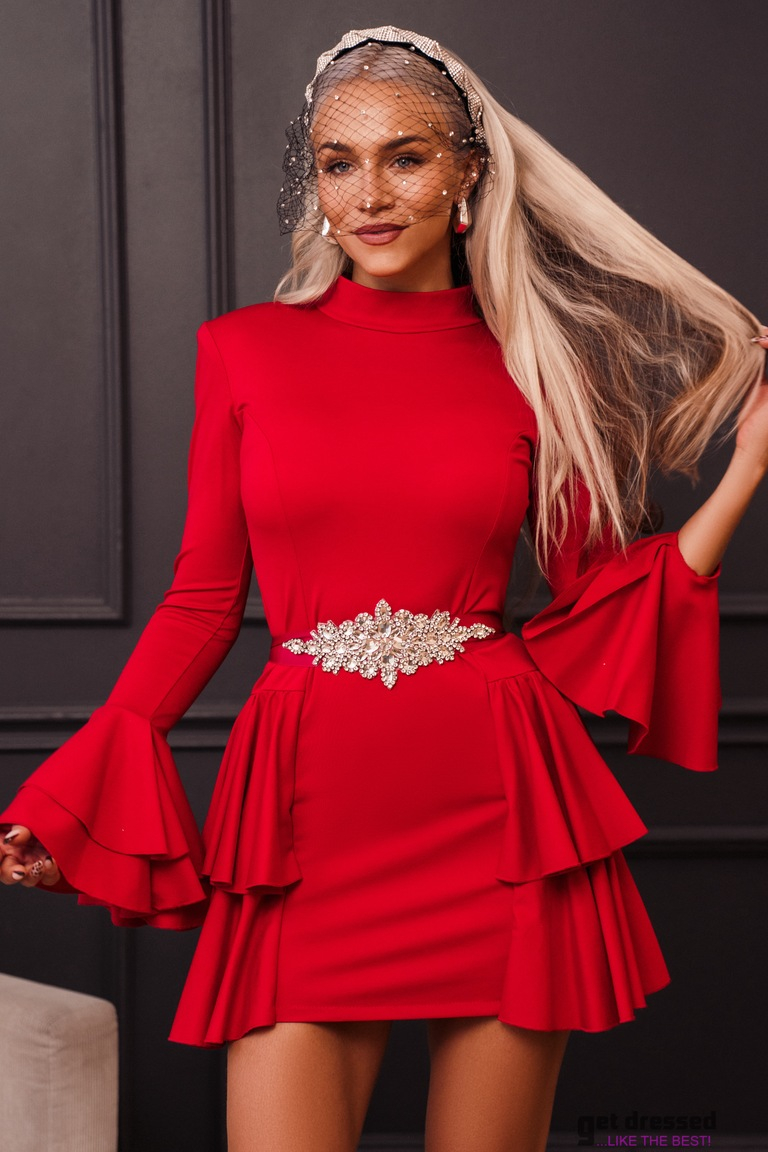 Punane satsidega kokteilkleit Lorelai