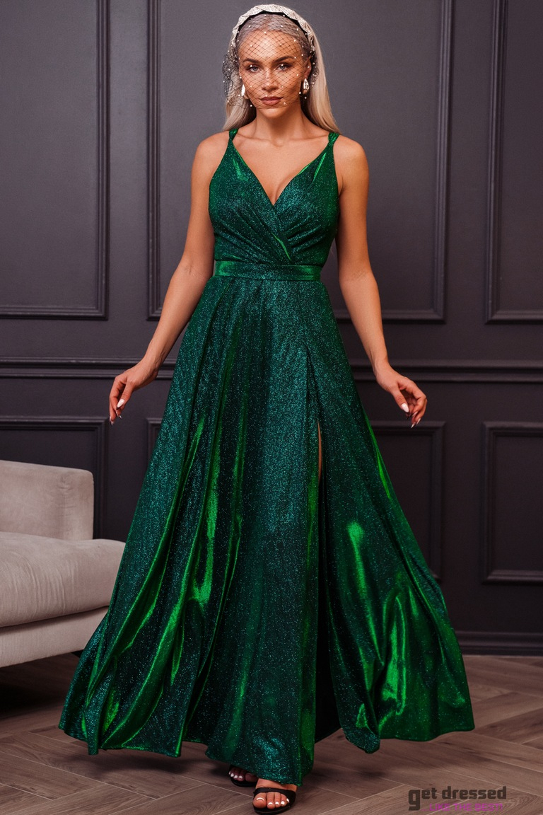 Green sparkling maxi dress Valencia