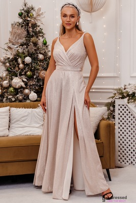 Champagne sparkling maxi dress Valencia