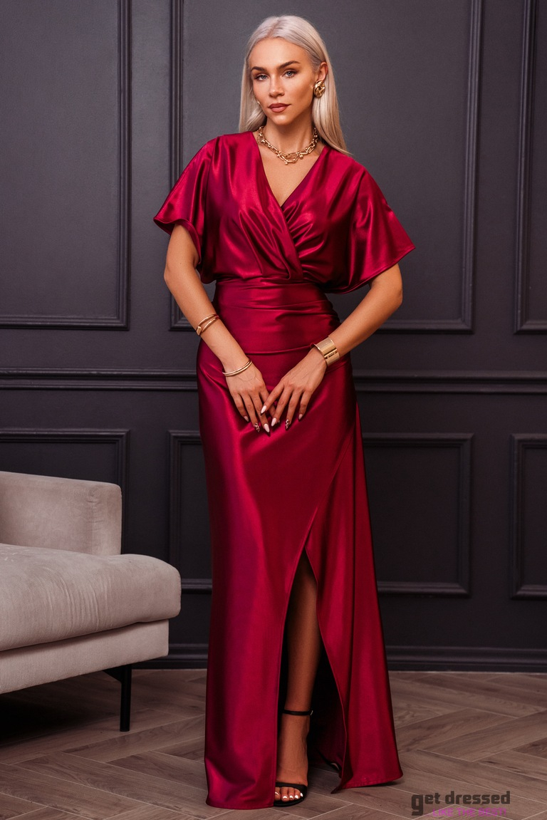 Burgundy red maxi dress Juliana