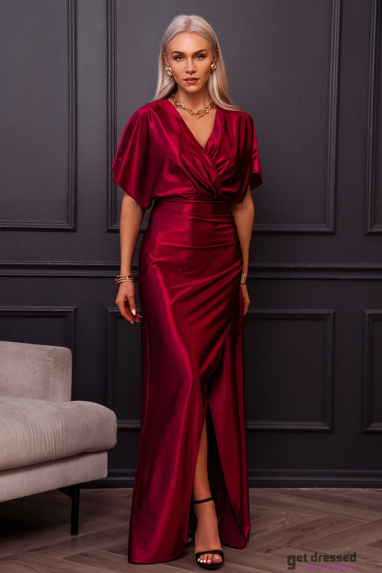 Burgundy red maxi dress Juliana