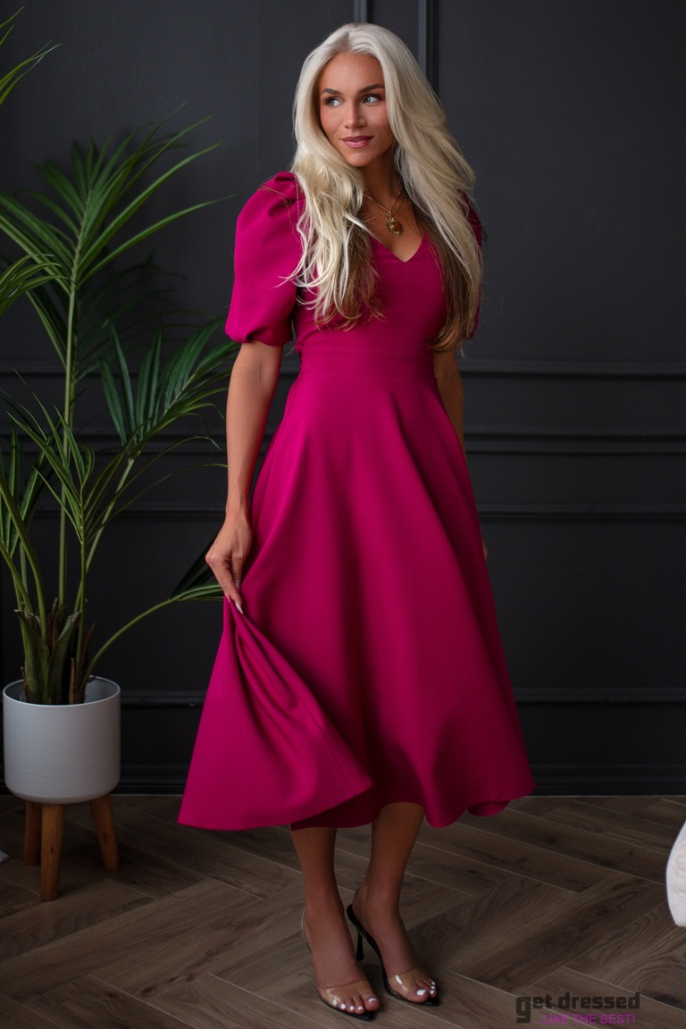 Magenta midi dress Deborah