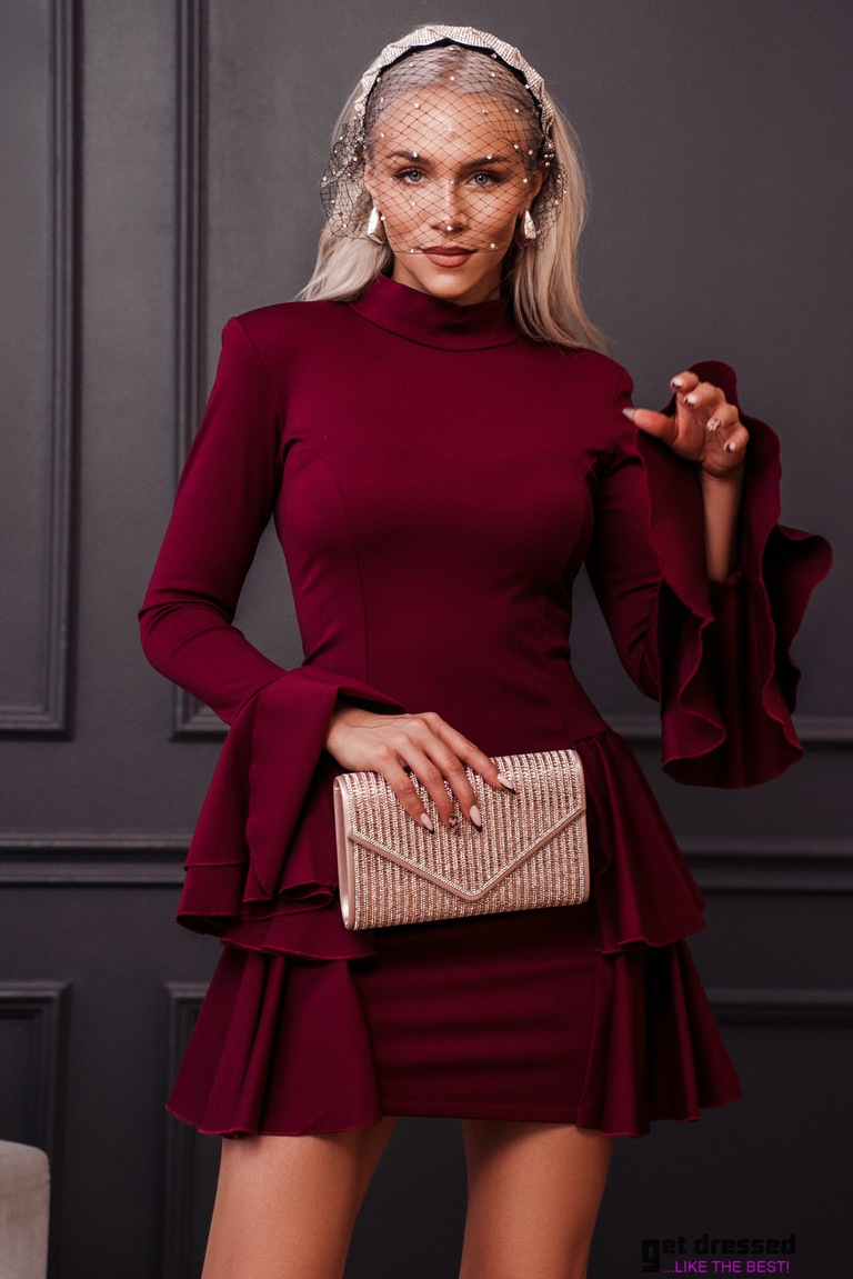 Burgundy coctail dress Lorelai