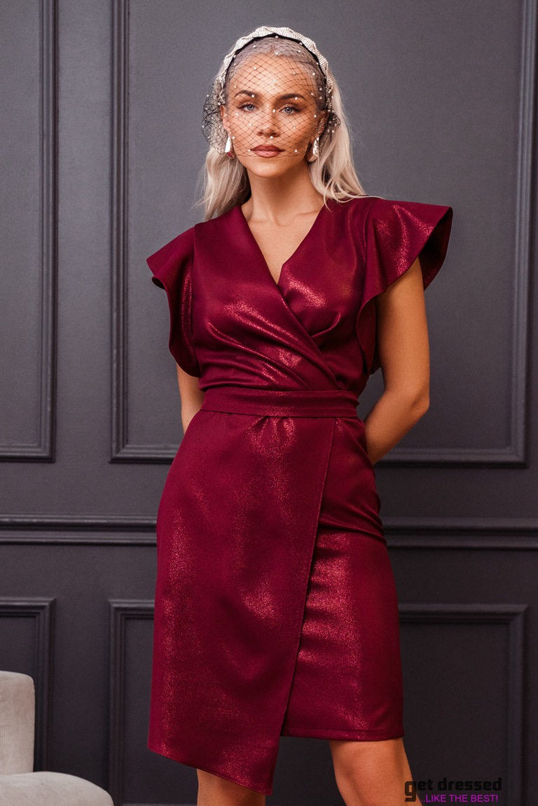 Burgundy red midi dress Madeline