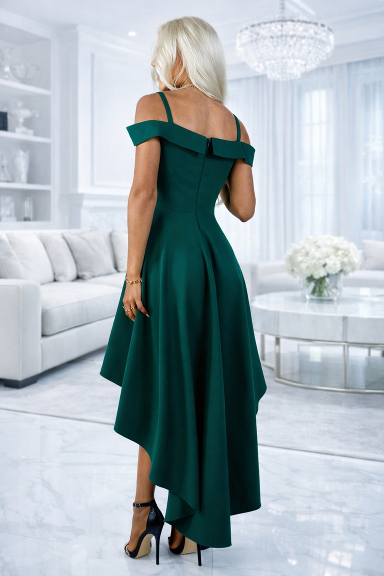 Roheline asümmeetriline lõpukleit Tanja