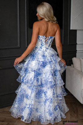 Maksikleit Kristel – Lilleline Sinine/Valge