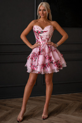 Lõpukleit Kertu Mini – Roosa Lilleline