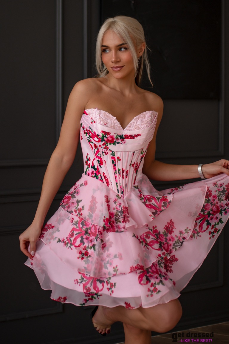 Lõpukleit Kertu Mini – Roosa Lilleline