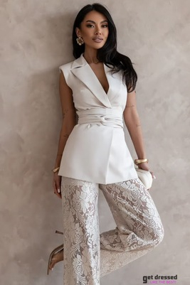 Beige Trouser Suit Mammu