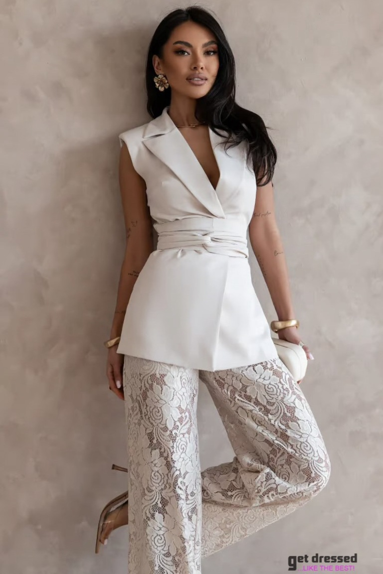 Beige Trouser Suit Mammu