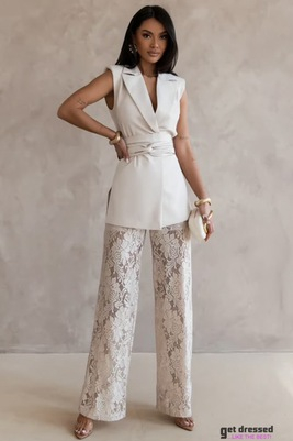 Beige Trouser Suit Mammu