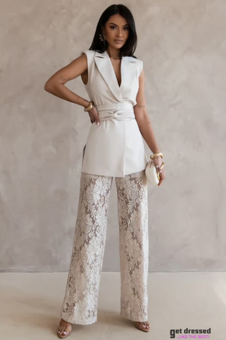 Beige Trouser Suit Mammu