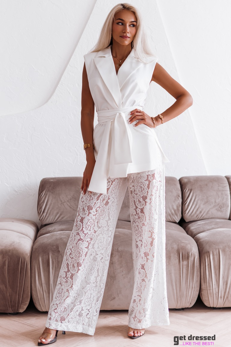 Mammu Lace Trouser Suit – White