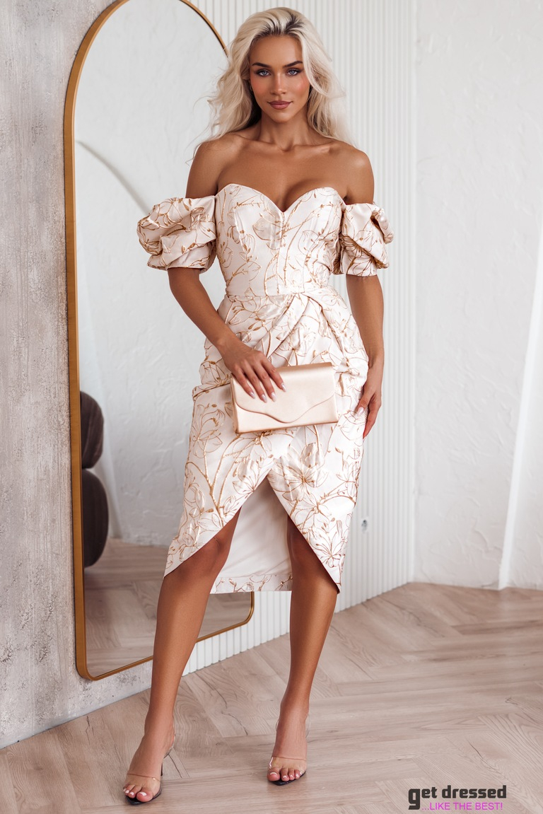 Formal Dress Charlotte – Cream & Gold