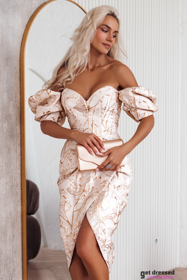 Formal Dress Charlotte – Cream & Gold