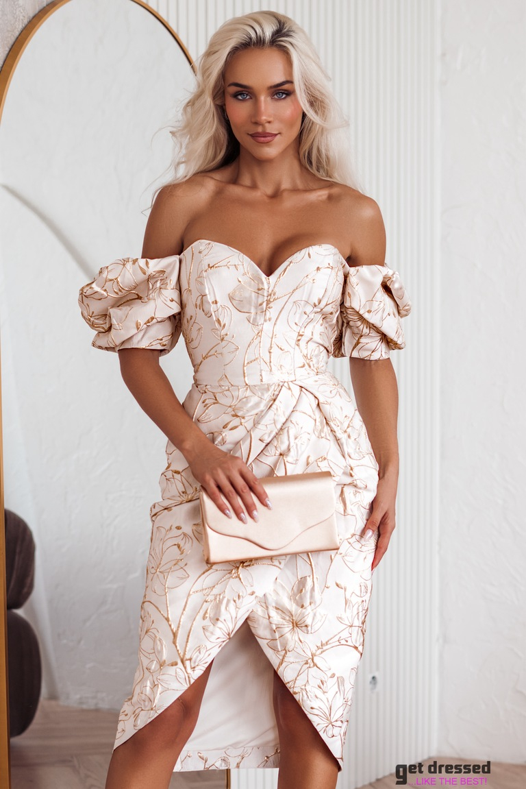 Formal Dress Charlotte – Cream & Gold