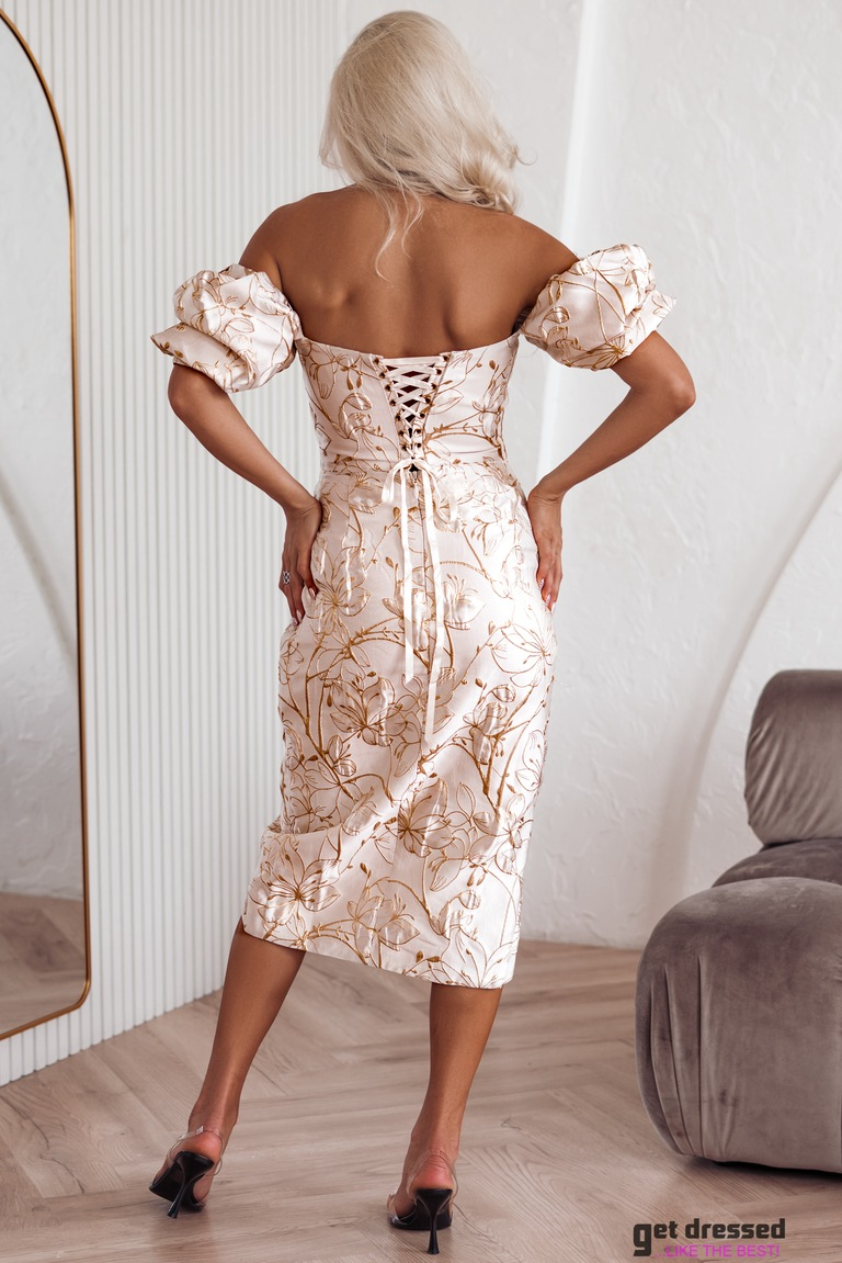 Formal Dress Charlotte – Cream & Gold