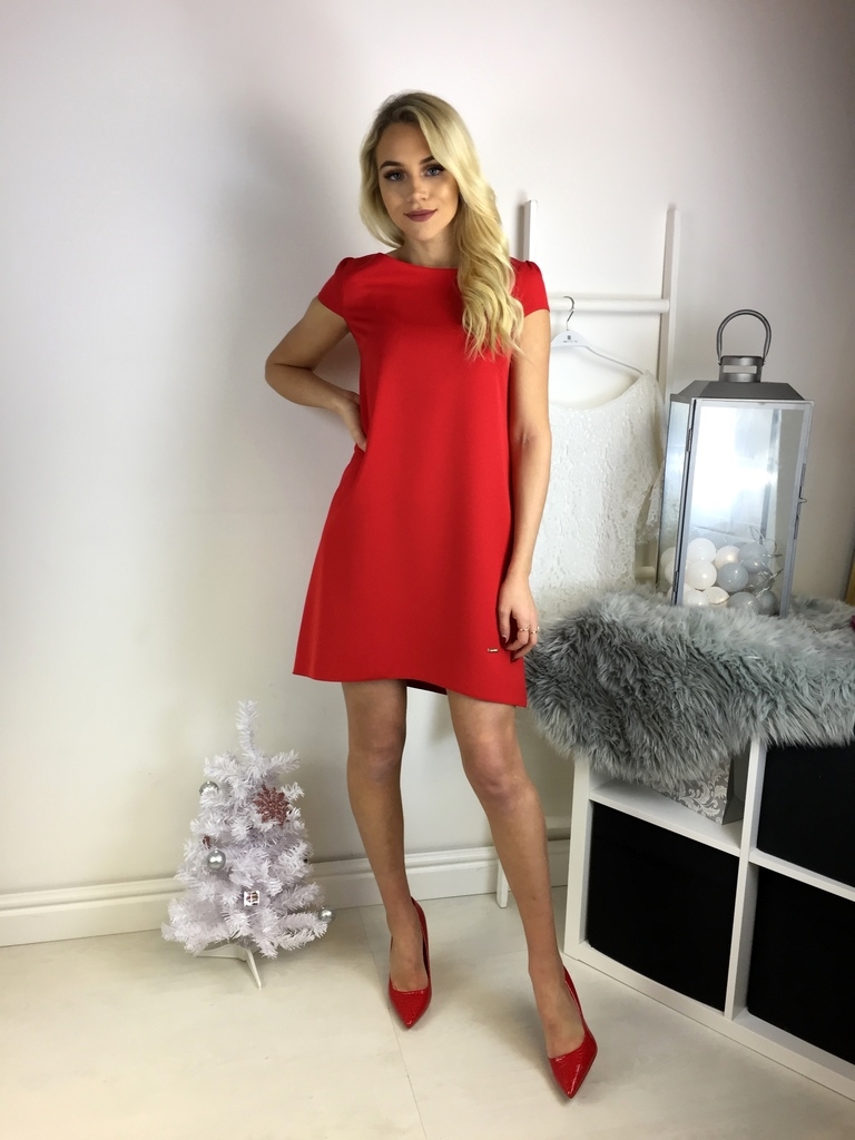 Punane A-lõikeline kvaliteetne kleit