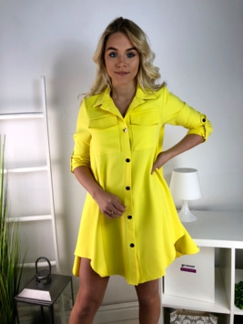 Kollane A-lõikeline shirt-dress