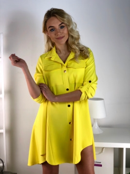 Kollane A-lõikeline shirt-dress