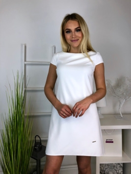 Valge A-lõikeline kvaliteetne kleit