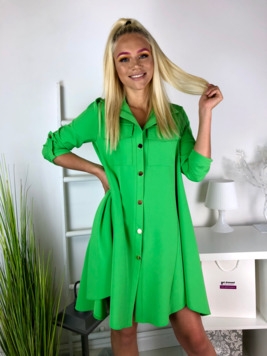 Roheline A-lõikeline shirt-dress