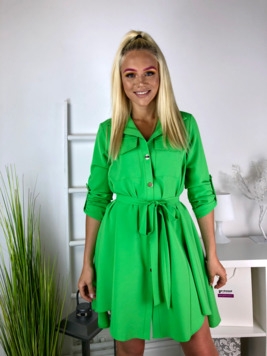 Roheline A-lõikeline shirt-dress