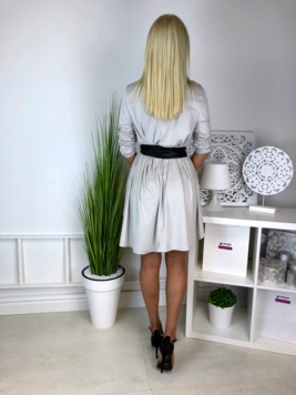 Hall seemisnahkne shirt-dress